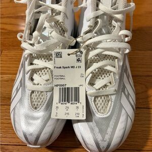 Adidas White and Silver Football Cleats